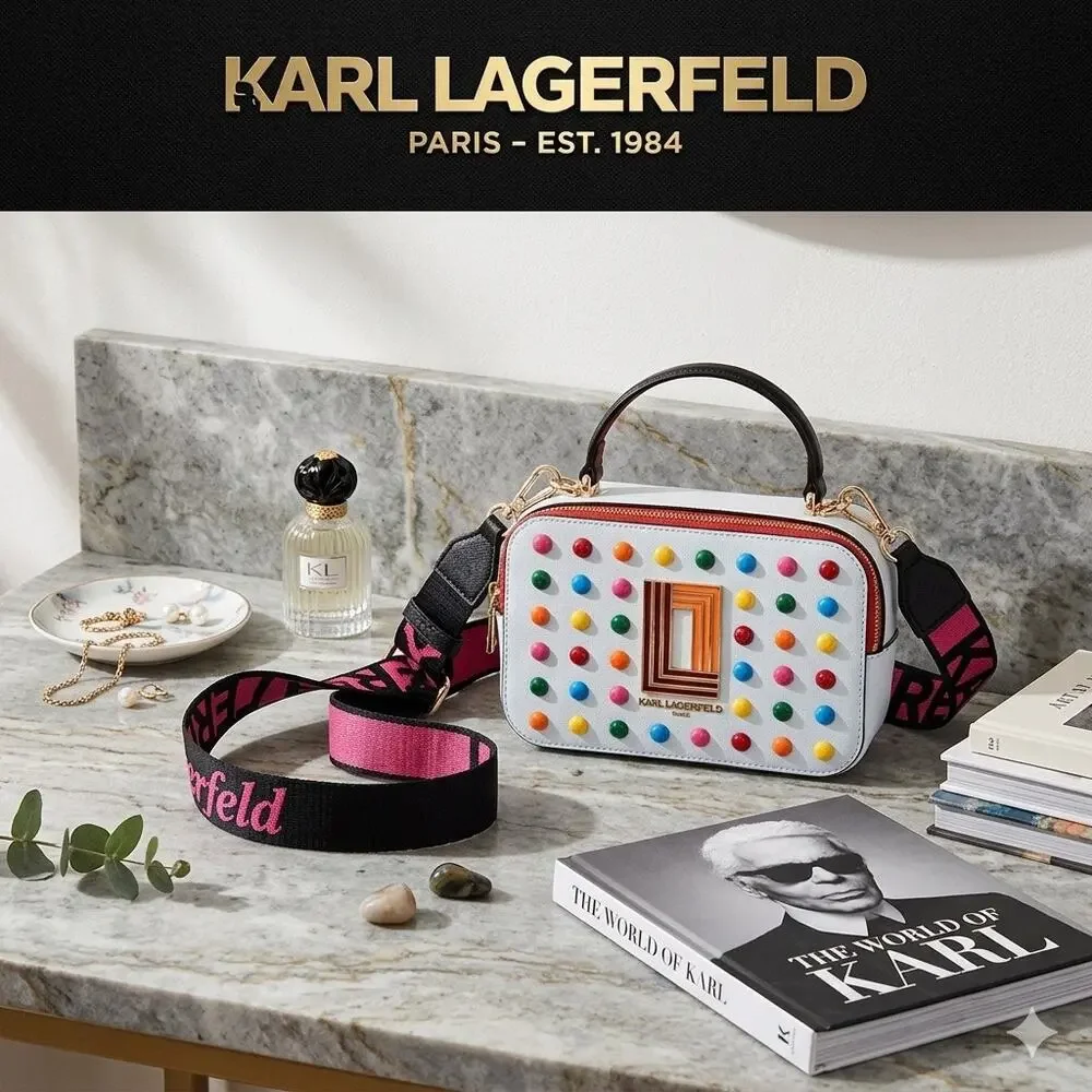 Karl Lagerfeld Paris Agyness Crossbody Bag - Multi-Color Studded